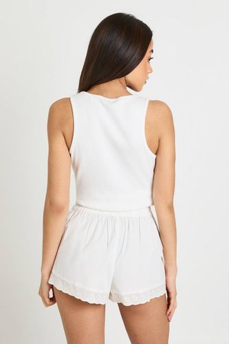 Short En Popeline Avec Finitions En Broderie Anglaise | Taille 44 - boohoo - Modalova