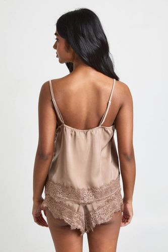 Ensemble Pyjama Caraco Et Short À Bordure En Dentelle Cils | Taille 40 - boohoo - Modalova