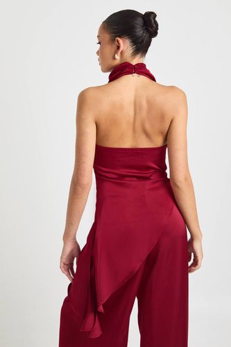 Haut En Satin À Col Bénitier Et Ourlet Asymétrique | Taille 44 - boohoo - Modalova
