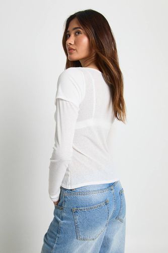 Haut à Manches Longues Superposé Contrastant en Pelure d'Oignon | Taille 44 - boohoo - Modalova