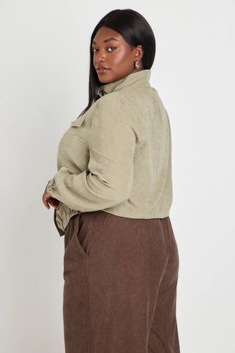 Veste Zippée Grande Taille Col Montant En Tissu Pêche | Taille 48 - boohoo - Modalova