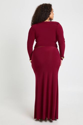 Jupe Longue Colonne Grande Taille à Détail Drapé | Taille 48 - boohoo - Modalova