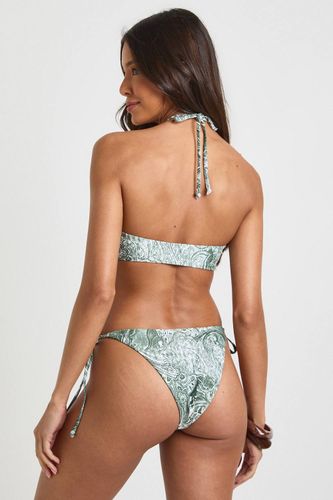 Ensemble Bikini Haut Licou Et Bas À Nouer Sur Les Côtés Imprimé Paisley | Taille 40 - boohoo - Modalova