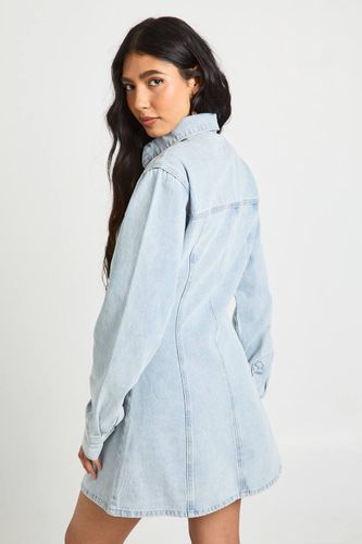 Robe En Jean Taille Cintrée À Manches Longues Tall | Taille 44 - boohoo - Modalova