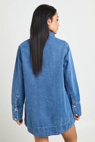 Robe En Jean À Manches Longues | Taille 44 - boohoo - Modalova