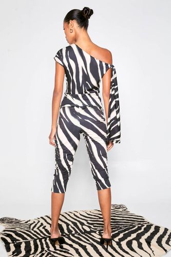 Capri à Taille Nouée Imprimé Zèbre | Taille 44 - boohoo - Modalova