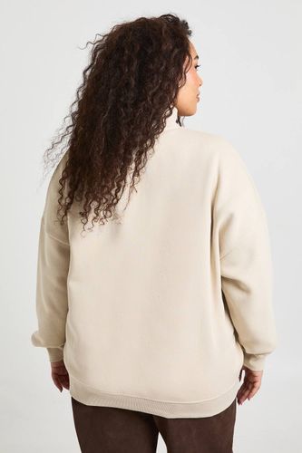 Sweat à Demi-Zip Oversize Grande Taille | Taille 48 - boohoo - Modalova