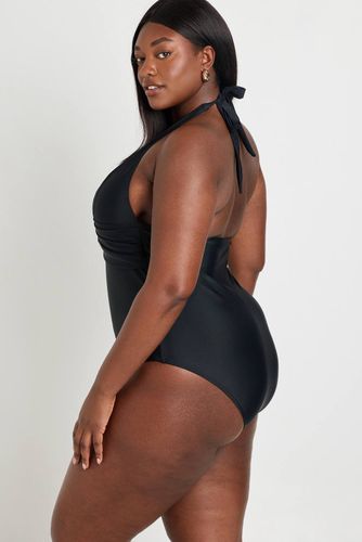 Maillot De Bain Grande Taille Décolleté Plongeant Avec Détails Dorés | Taille 56 - boohoo - Modalova