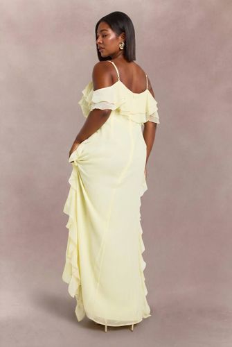 Robe Longue Grande Taille En Mousseline À Volants Et Épaules Dénudées | Taille 48 - boohoo - Modalova