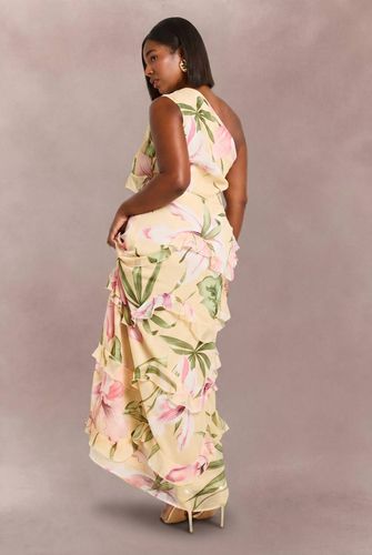 Robe Maxi Asymétrique En Mousseline À Imprimé Floral Grande Taille | Taille 44 - boohoo - Modalova