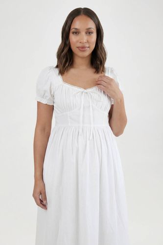 Robe Patineuse Midaxi Milkmaid En Coton De Maternité | Taille 44 - boohoo - Modalova