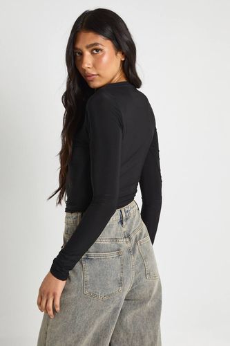 Haut À Manches Longues En Tissu Slinky Double Couche Tall | Taille 44 - boohoo - Modalova