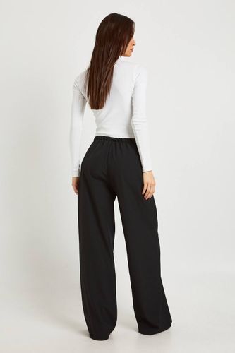Pantalon Large Taille Haute Élastiquée Avec Cordon De Serrage Tissé Pour Grande Taille | Taille 46 - boohoo - Modalova