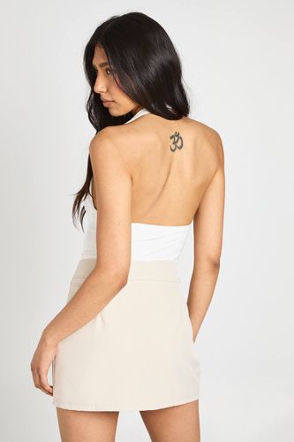 Jupe-short Chiné Avec Détail De Poches Grande Taille | Taille 46 - boohoo - Modalova