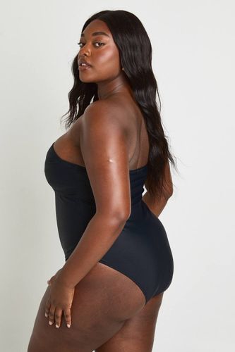 Maillot De Bain Bandeau Grande Taille Avec Détail Bordure Dorée | Taille 48 - boohoo - Modalova
