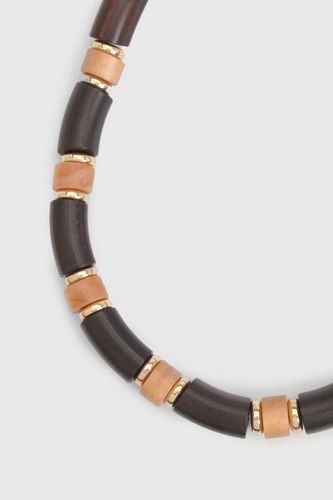 Collier Plastron À Perles En Bois - boohoo - Modalova