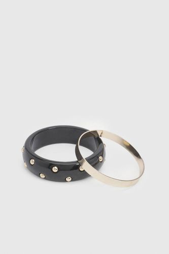 Lot De 2 Bracelets Joncs À Détails Cloutés - boohoo - Modalova