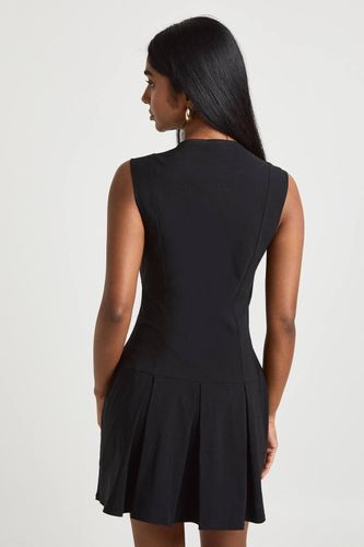 Robe Ajustée À Col En V Et Jupe Patineuse En Bengaline | Taille 42 - boohoo - Modalova