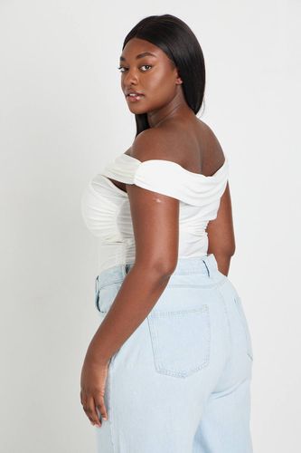 Body Grande Taille Bardot À Détail Torsadé | Taille 48 - boohoo - Modalova