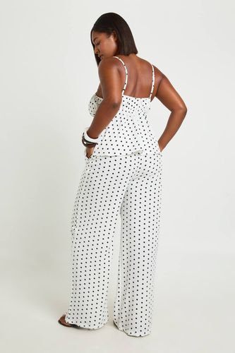 Pantalon Grande Taille À Jambes Larges À Pois | Taille 48 - boohoo - Modalova