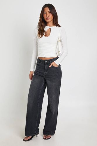 Haut À Manches Longues Avec Taille Froncée Et Découpe Goutte D'eau | Taille 44 - boohoo - Modalova