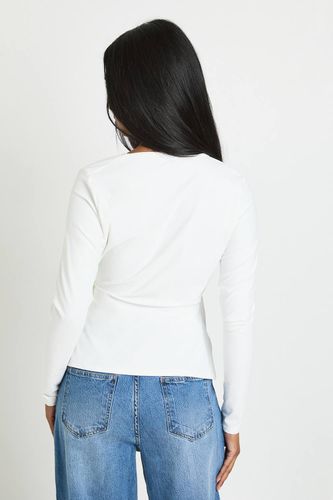 Haut Cache-cœur Avec Lien À Nouer À La Taille | Taille 42 - boohoo - Modalova