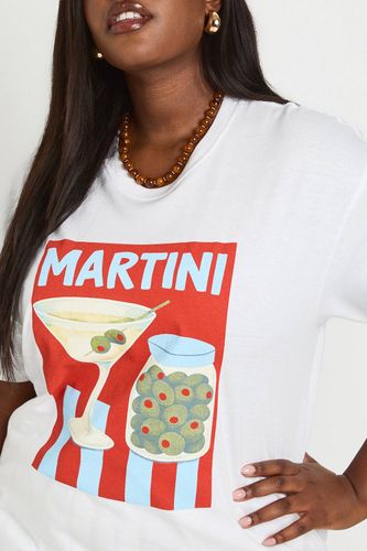 T-shirt Imprimé Martini Grande Taille | Taille 48 - boohoo - Modalova