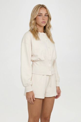 Ensemble Survêtement Court Sweat Boutonné Taille Cintrée | Taille Medium - boohoo - Modalova