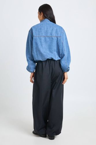 Pantalon Sarouel Taille Basse En Popeline Coupe Tall | Taille 44 - boohoo - Modalova