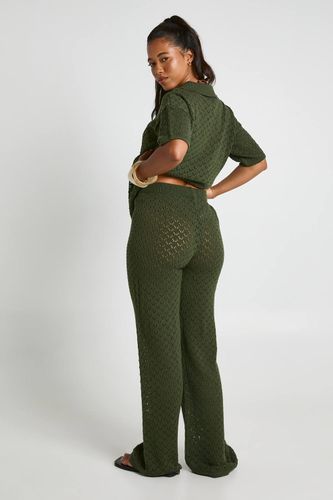 Haut Long Au Crochet Et Pantalon Large | Taille Medium - boohoo - Modalova