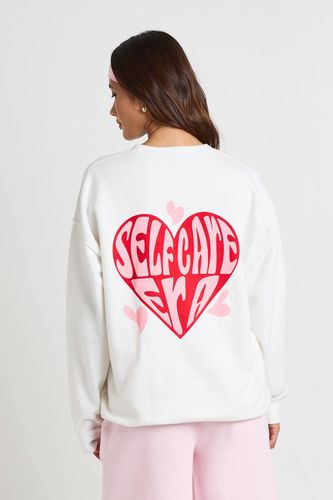 Sweat-shirt Oversize Imprimé Ère Du Self Care | Taille Medium - boohoo - Modalova