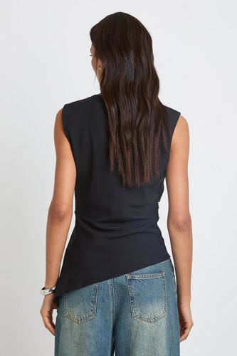 Haut Asymétrique Chiné Froncé Tall | Taille 46 - boohoo - Modalova
