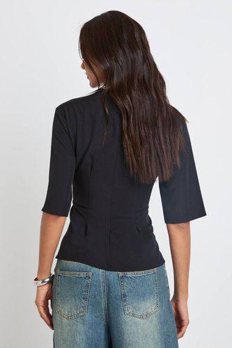 Haut Chiné Tissé À Taille Cintrée Tall | Taille 46 - boohoo - Modalova