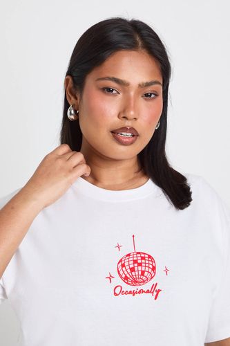 T-shirt Oversize Grande Taille Avec Slogan Et Boule Disco | Taille 48 - boohoo - Modalova