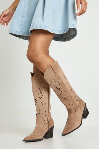 Bottes Western En Synthétique Avec Détails Ajourés | Taille 41 - boohoo - Modalova