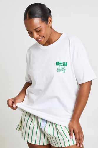 T-shirt Imprimé Coffee Club Grande Taille | Taille 48 - boohoo - Modalova