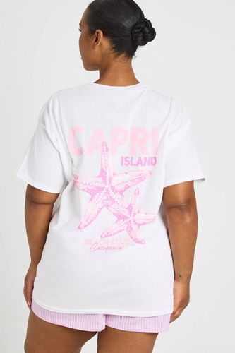 T-shirt Imprimé Capri Grande Taille | Taille 46 - boohoo - Modalova