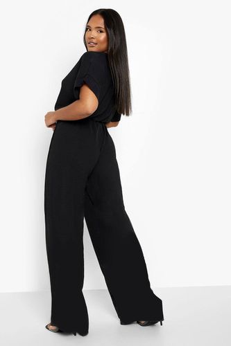 Plus Combinaison ample tissée ceinturée à jambes larges | Taille 48 - boohoo - Modalova