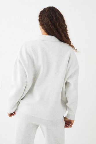 Sweatshirt à Col et Demi-Fermeture Éclair avec Motif Gaufré | Taille 2XL - DSGN Studio - Modalova