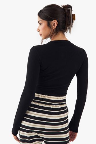 Haut à Manches Longues Brodé avec Détails Boutons | Taille 3XL - DSGN Studio - Modalova