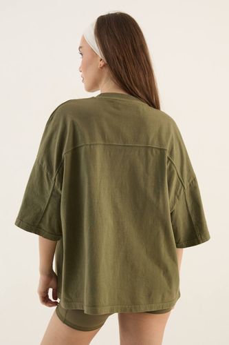 T-shirt À Manches Courtes Oversize En Tissu Épais Délavé | Taille 2XL - DSGN Studio - Modalova