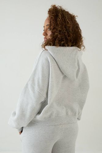 Sweat À Casynthétiqueche Boxy Zippé Imprimé Universitaire | Taille 2XL - DSGN Studio - Modalova