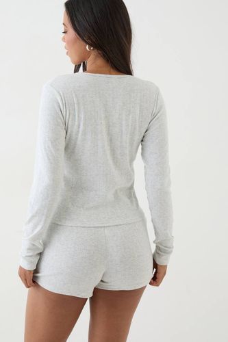 Haut À Manches Longues Boutonné En Maille Pointelle | Taille Medium - DSGN Studio - Modalova
