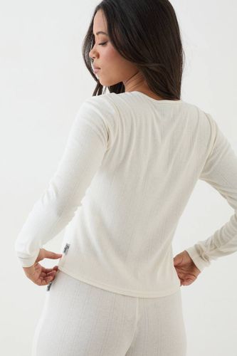 Haut À Manches Longues Boutonné En Maille Pointelle | Taille Medium - DSGN Studio - Modalova