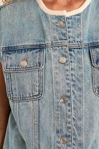 Veston en denim, brodé - MOLLY BRACKEN - Modalova