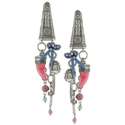 Boucles oreilles FÉTICHES - clips triangulaires - Franck Herval - Modalova