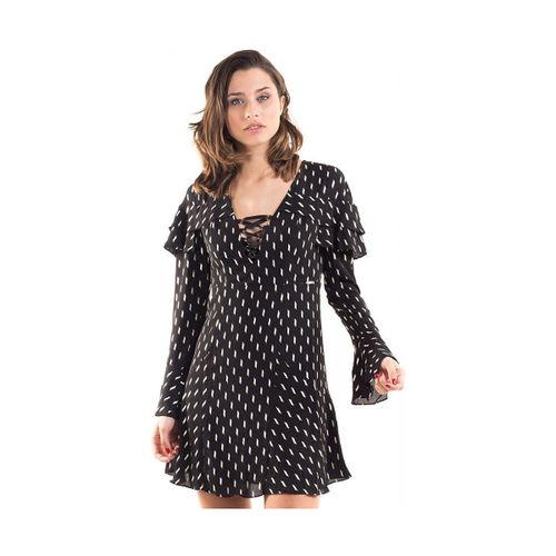 Robe Robe W84K87 Hoshiko Noir Motifs Blanc (rft) - Guess - Modalova