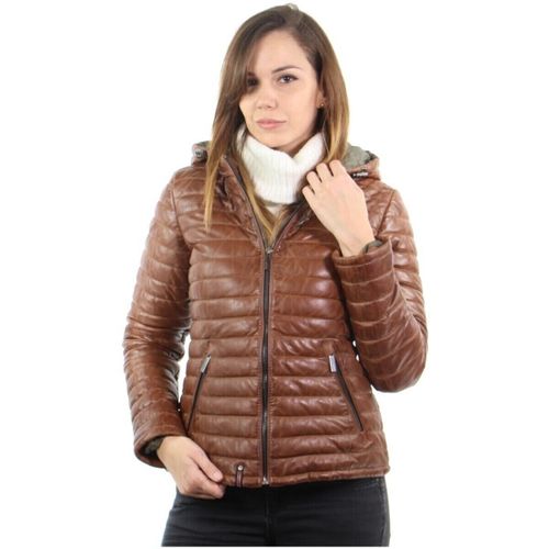 Veste Doudoune en cuir Power ref_40256 Cognac - Oakwood - Modalova