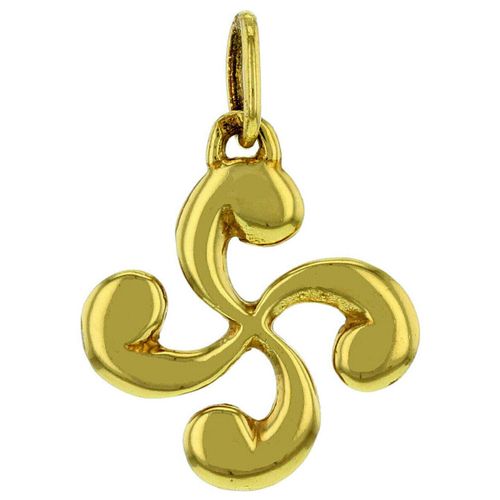 Pendentifs Pendentif croix basque plaqué-or diamètre 20mm - Bijoux Basques - Modalova
