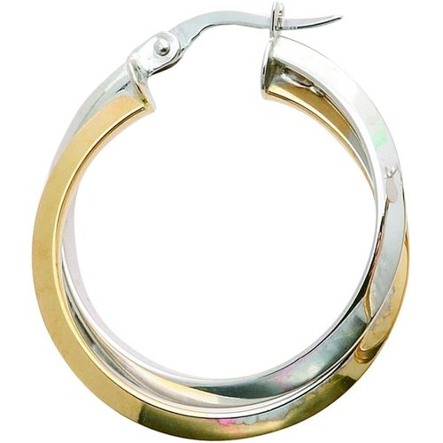 Boucles oreilles Créoles or bicolore 9 carats - Brillaxis - Modalova